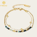 High Quality Vintage Boho Handmade Jewelry Stainless Steel Bohemian Natural Stone Bead Bracelet for Women