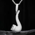 New Arrivals High Quality White Gold 925 Sterling Silver VVS Moissanite Diamond Iced Out Tobacco Pipe Pendant for Man
