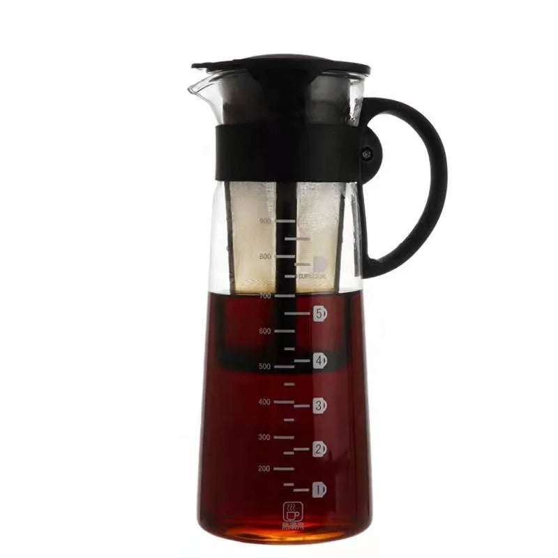 Hot Sale Heatable Borosilicate Glass Glass Kettle Pot 22oz 30oz Portable Cold Brew Coffee Maker