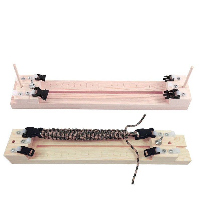 Adjustable Length Bracelet Maker Wooden Frame-Paracord Braiding Weaving Craft Tool Kit Wristband Maker