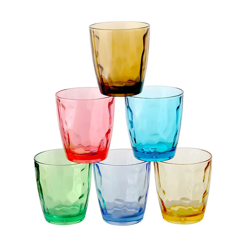 Break-Resistant Plastic American Style Wine Tumbler Cups in Jewel Tone Colors 101200 mL Capacity for Party Use