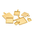 10 15 20 25 30mm Square Cabochon Cameo Base Tray Bezel Blank Setting Supplies Jewelry Making Pendant