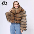 Wholesale Wholesale OEM Service Outwear Women Real Fur Crop Fur Coat Winter Coat