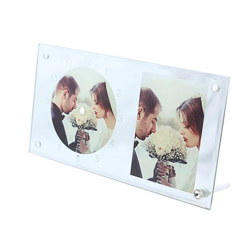BL-11 Factory Direct Hot Selling 300*160*5mm Rectangular Glass Clock Frame Customized for Sublimation
