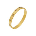 Latest 18K Gold Plated Stainless Steel Jewelry Hollow Zircon Four Leaf Clover Bangle Trendy Punk Accessories Bracelet B222322