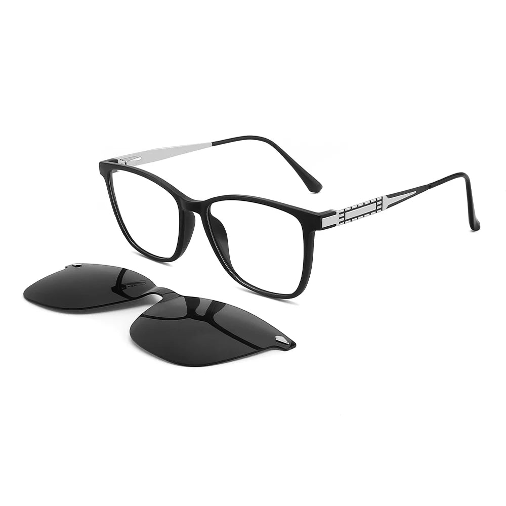 2023 New Fashionable Cat Eye Sunglasses Men Women Tr90 Frames with Metal Legs Polarized Magnetic Clip on Glasses Sun Glasses