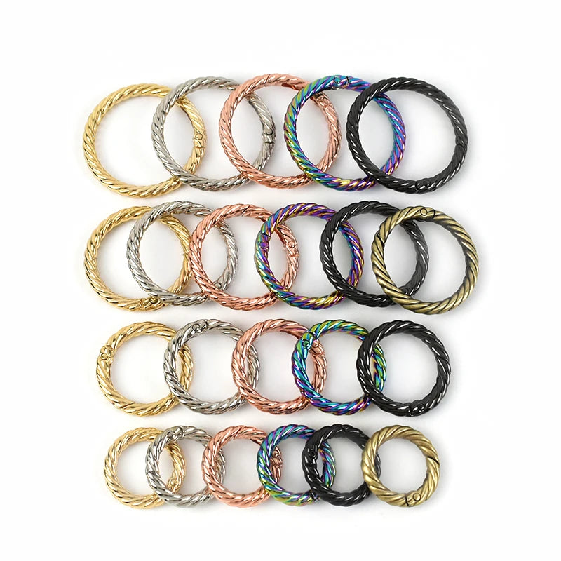 Meetee BK112 20/25/32/38mm Metal O-ring Connection Hook Belt Buckle Bag Hardware Accessories Twist Open Spring Ring