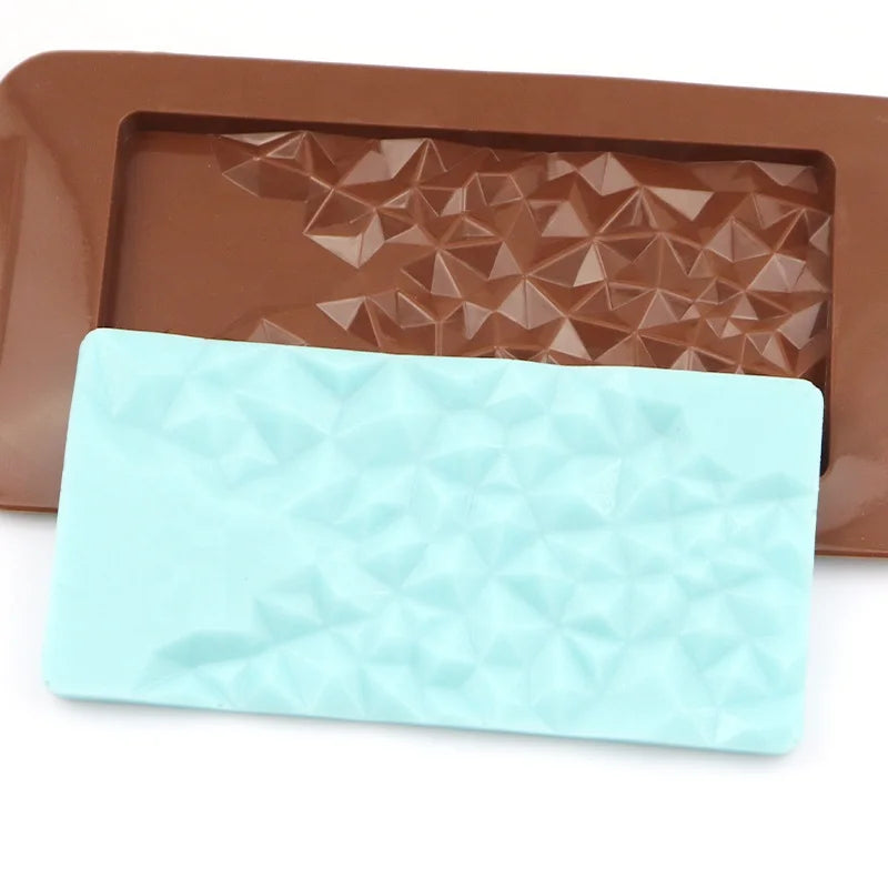 1036 Factory Free Sample Full Page Irregular Solid Geometry Silicone Chocolate Mold Full Page Waffle Mold Hand Make Diy  Baker