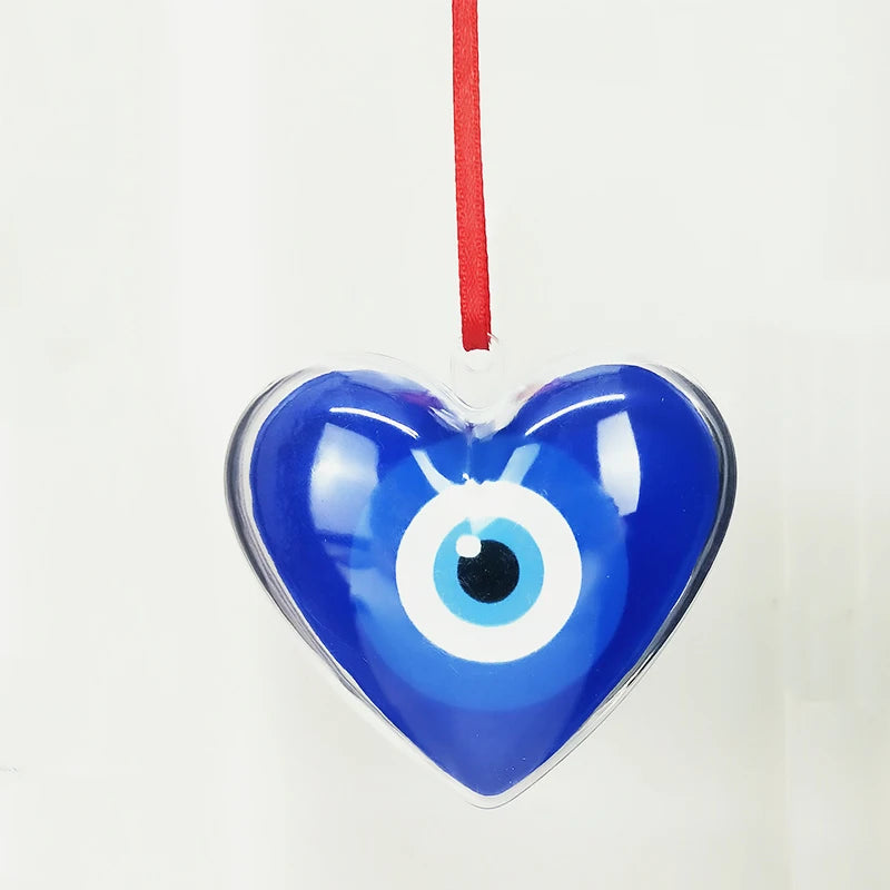 2021 Custom Photo Christmas Ornament Heart Shaped Plastic Ball for Sublimation Printing and Personalized Love Gift Decoration