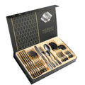 JIUYI Luxury High-quality Stainless Steel 24 Piece Cutlery Steak Gift Box Set for Weddings and Gifting