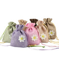 Small Flowers Drawstring Breathable Incense Bags Bamboo Charcoal Linen Bag Packaging Pouches