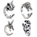 Wholesale Fashion Retro Couple Ring Lovely Animal Zodiac Adjustable Ring