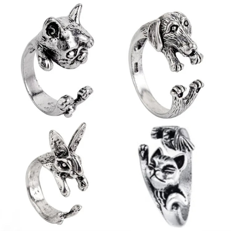 Wholesale Fashion Retro Couple Ring Lovely Animal Zodiac Adjustable Ring
