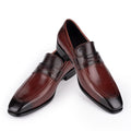 Handmade Men's Elegant Formal Leather Shoes for Autumn Occasions Height Increasing Slip-On Customizable Fashion Accessory