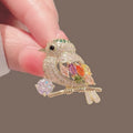 Luxury Cute Jewelry 14K Gold Design Full Rhinestone Magpies Bird Brooches for Gift