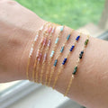 Dainty Natural Faceted Gemstone Beads Birthstone Bracelet Gold Filled Stainless Steel Chain Layering Bracelet