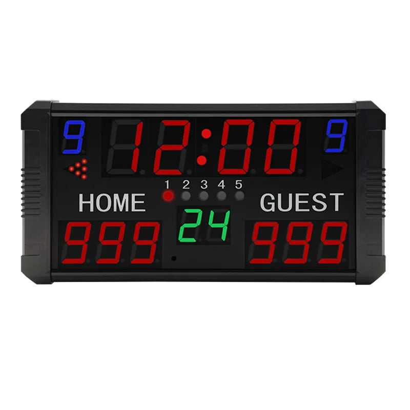 14-digits Number Display Electronic Scoreboard Indoor Ball Sports Scoring LED Digital Basketball Scoreboard with 24s Shot Clock