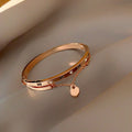 2022 New Arrive Roman Digital Rhinestone Bracelet Korean Rose Gold Plated Heart Charm Couples Bracelets