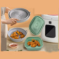 Silicone Non-Toxic Eco-Friendly Reusable Air Fryer Basket Liners Square Pots for Commercial Kitchen Use