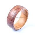 8mm Nature Rose Wood Wedding Band Olive Wood Inner Unisex for Engagement Gift Anniversary Party