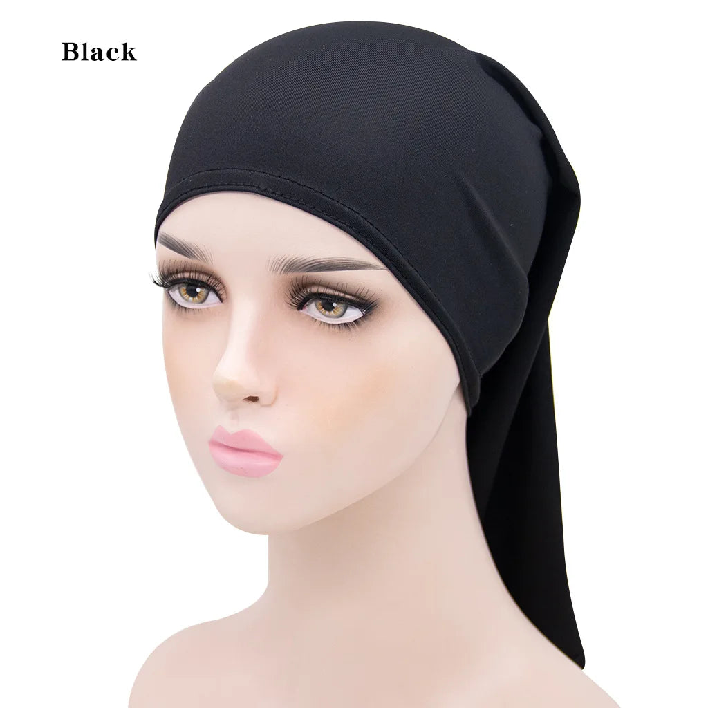 Wholesale 12 Colors Arabian National Costume Modal Bottom Cap Durag Single Monochrome Turkey Muslim Hijab Cap