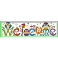 Owl Welcome Board Embroidery Cross Stitch Printed Patterns 11CT Needlework Diy Cross Stitch Kits Home Art Decor Painting