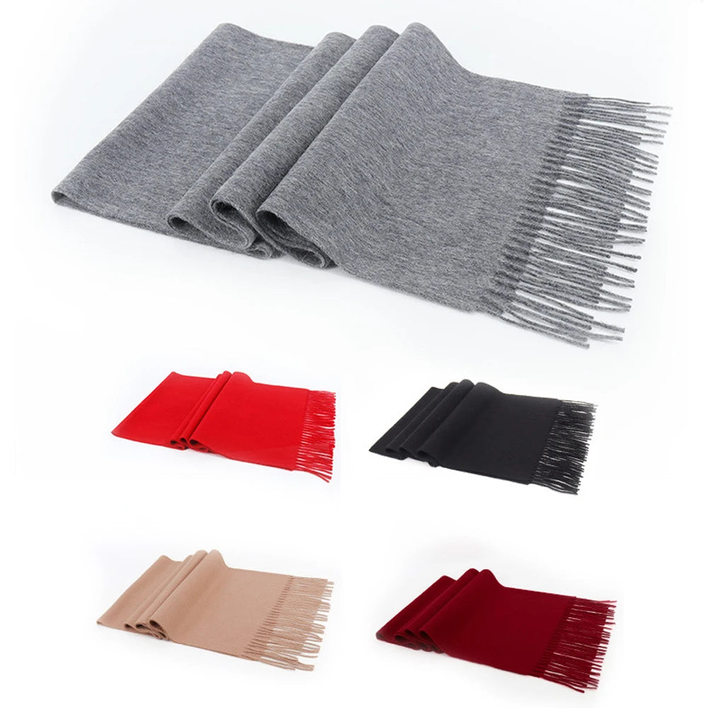 QINGYAN Luxury Wool Scarf Women Women's 100% Pure Wool Scarf Soft Warm Winter Knitted Scarf for Women