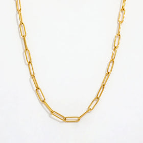 Fenny 18K Gold Plated Wholesale Waterproof Permanent Minimalist Pin Link Chain Adjustable Stainless Steel Necklace for Women