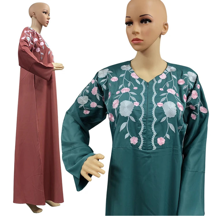 Traditional Fashion Muslim Clothing Baju Abaya Women's Ethnic Muslim Ramadan Prayer Long Dresses Malaysia Turkey Singapore Abaya