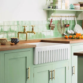 Modern White Black Polished Solid Fireclay Single/Double Bowl Ceramic Apron Front Farmhouse Kitchen Sink 5-Year Warranty