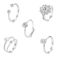 Hot Sale 925 Sterling Silver Exquisite Moissanite Open Ring Fine Jewelry Dazzling Adjustable Rhodium Plated Ring