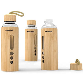2026 500ml Adults Hiking Gift Eco-Friendly Transparent Bio Degradable High Borosilicate Glass Tumbler Bamboo Lid CE Certified