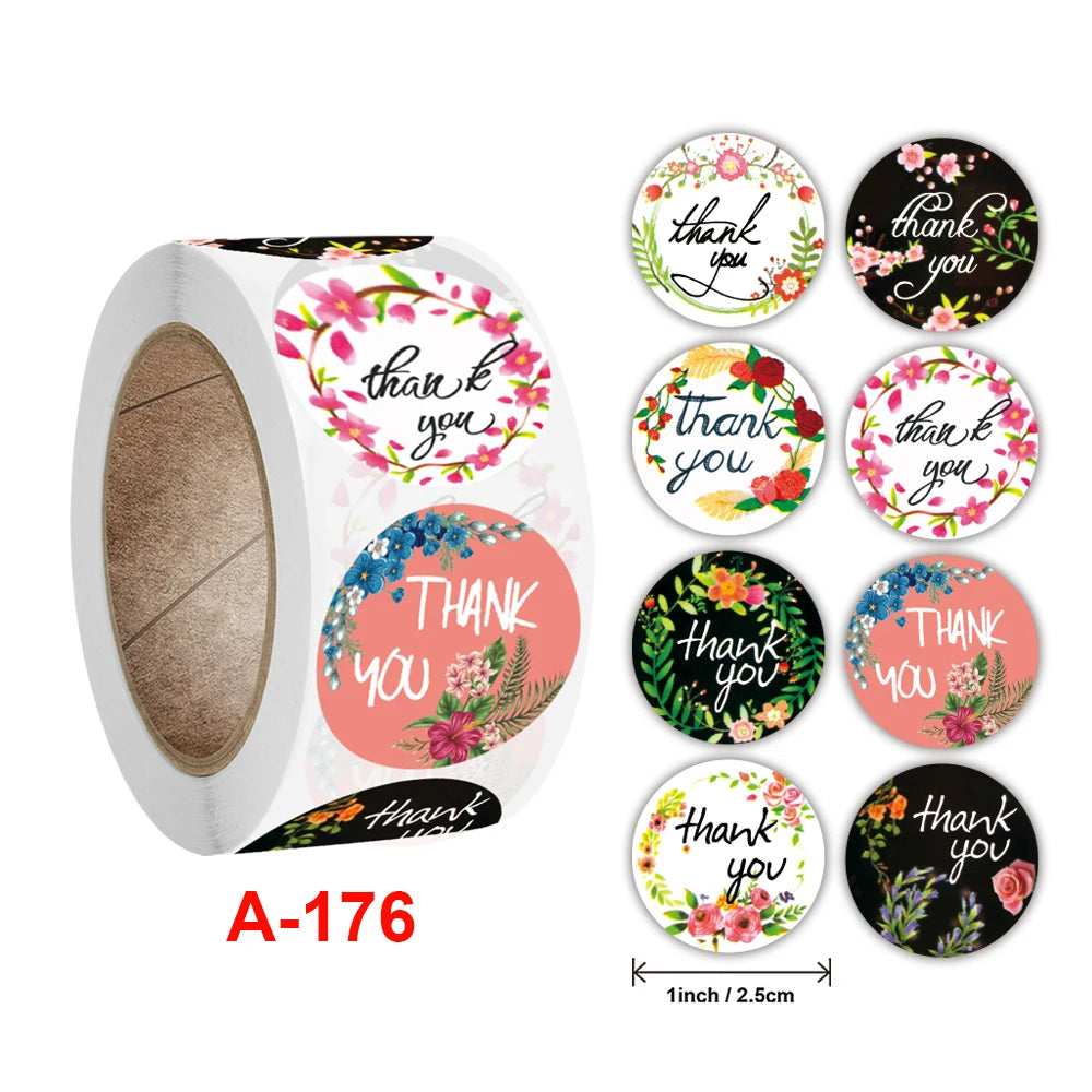 Thank You Sticker Vinyl Stickers Packaging Roll Label Adhesive Customized Printer Label
