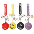 Wholesale Promotional Advertising Gifts Happy Smile Makeup Mirror Keychain Pendant Makeup Mini Mirror Car Key Chain