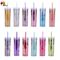 Beeman 2022 Hot Straight Bride Personalized Black Silver Glitter 20oz Sublimation Acrylic Skinny Tumbler With Lid Straw