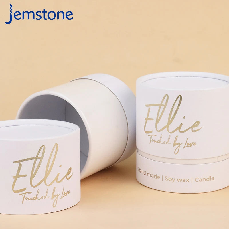 Custom Kraft Cardboard Soy Wax Candle Box Packaging Eco Friendly Round Paper Tube
