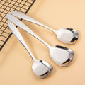 Factory Direct Sales Square Flat Bottom Serving Spoon Stainless Steel Metal Yogurt Dessert Spoon