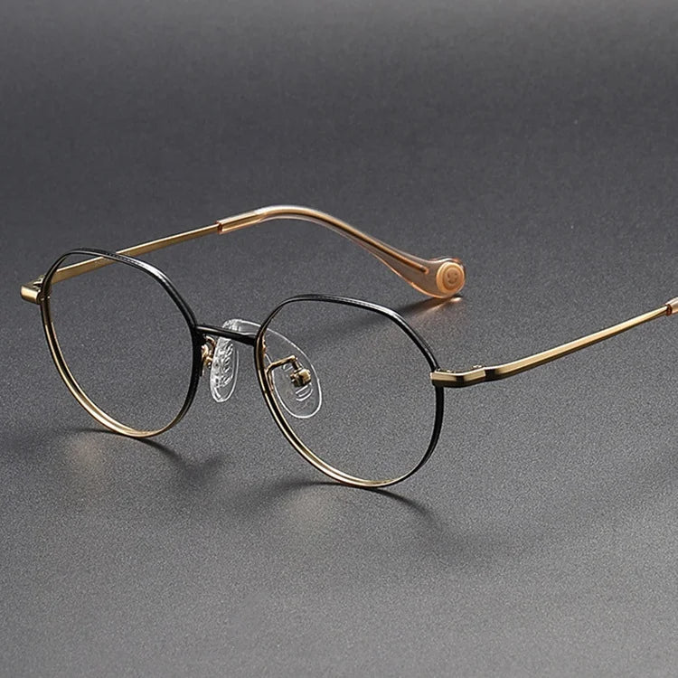 Titanium Optical Frames Round Eyeglasses for Kids Solid Pattern Spectacles for Boys and Girls