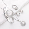 Trendy Long Plated Silver Stainless Steel Jewelry Love Cute Geometric Stone Color Gemstone Bracelet Design Sets