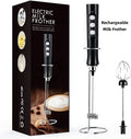 Wholesale Professional USB Rechargeable Electric Coffee & Tea Foam Maker 3 Speed Handheld Milk Frother with Stand