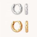 FUAMAY Starburst Cubic Zirconia CZ Pave Hoop Earrings Cosmic Star Bold Huggie Hoop Earrings Sterling Silver 925 MegaBDM