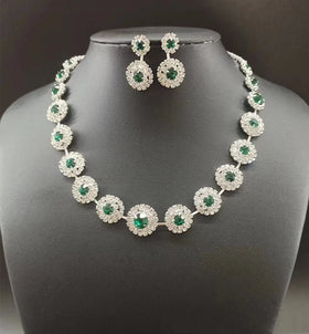 Wedding Jewelry Sets Choker Necklace Prom Costume Jewelry Set for Women Bride Crystal Necklace Earrings Set