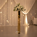 ZT-564 Gold Wedding Table Decoration Silver Mirror Centerpiece square Acrylic Flower Arrangement Stand