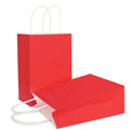 KUAIMA 15*8*21cm Small Business Retail Red Kraft Paper Gift Bags with Handles for Wedding Sacks Restaurant Takeout