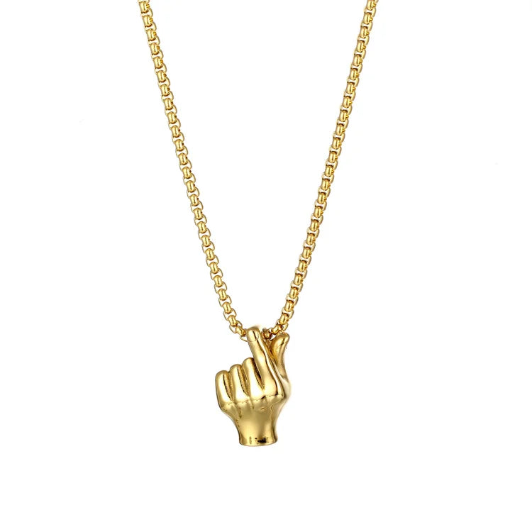 Friendship Necklace Jewelry Stainless Steel I love You Hand Sign Pendant Necklace