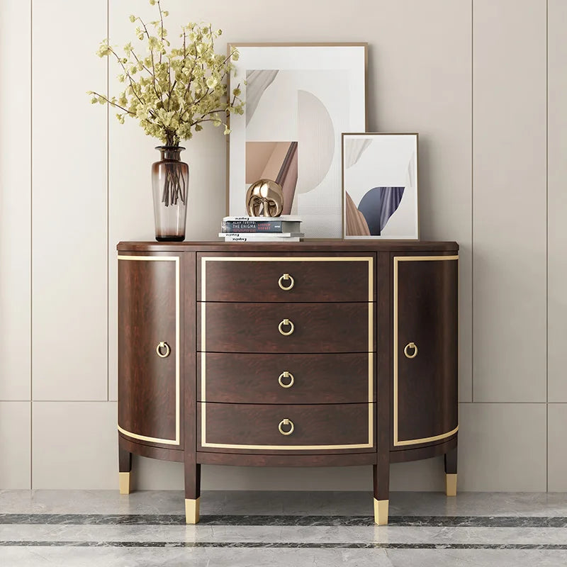 American Entry Jiyou's House Luxury Solid Wood Entrance Cabinet Modern Chinese Style Sideboard Table Eco-Friendly Living Room