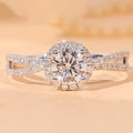 CAOSHI Fashion Jewelry Ring for Contracted Style Simulated Moissanite Round CZ Silver Plated Finger Rings for Engagement Jewelry