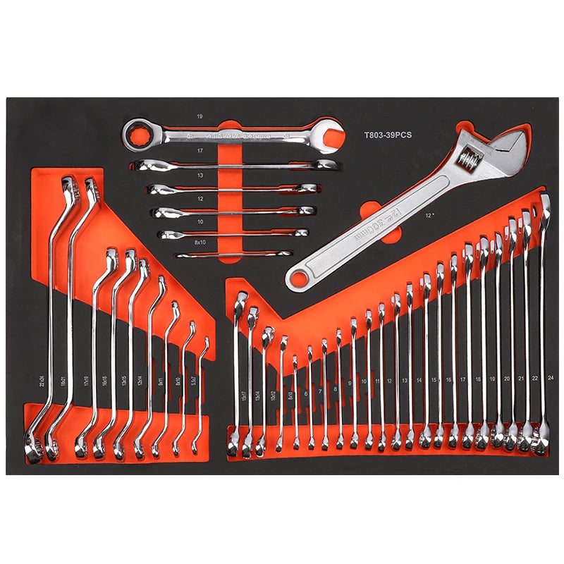 2022 New Snap Ratchet Dual Wrench Tool Set 39 Pcs 6mm to 24mm Fixed Parts Diy Motorcycle Repair Tool Set