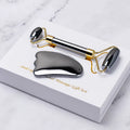 OEM Terahertz Jade Roller Gua Sha Set Face Massage Beauty Tool for Skin Rejuvenation