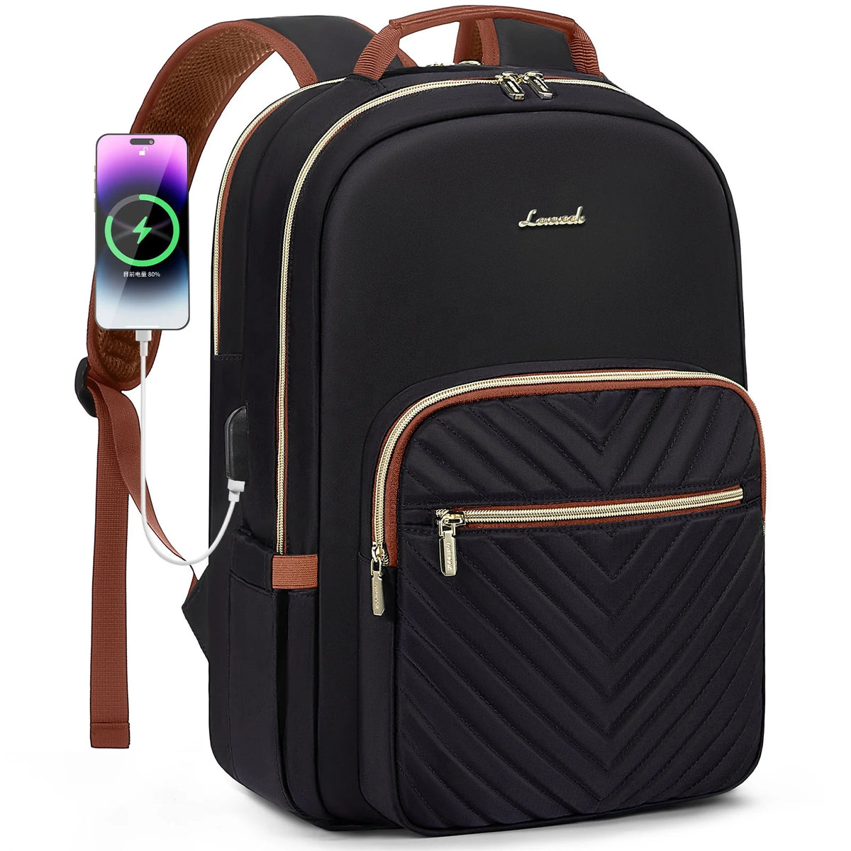 LOVEVOOK Luxury Nylon Teen College School Bookbags Waterproof Business 15.6 17 Inch Travel Laptop Backpacks Bags for Women Girls MegaBDM